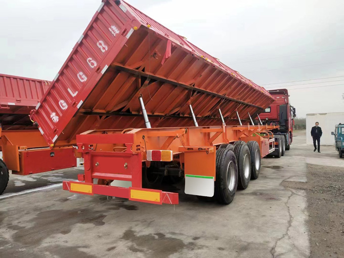 Flip dump semi-trailer