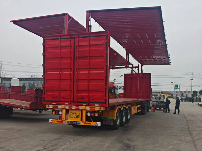 Exhibition wing semi-trailer